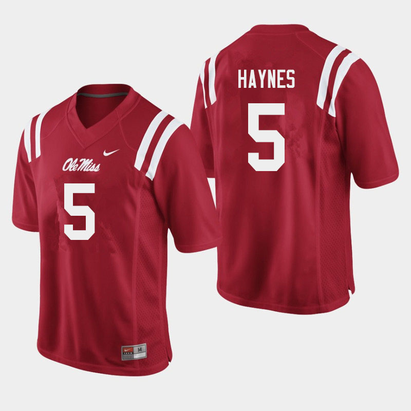 Jon Haynes Ole Miss Rebels NCAA Men's Red #5 Stitched Limited College Football Jersey BVI5058TE